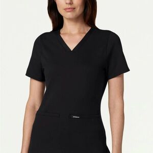 Jaanuu Black Cesi Slim fit ultra soft scrub top